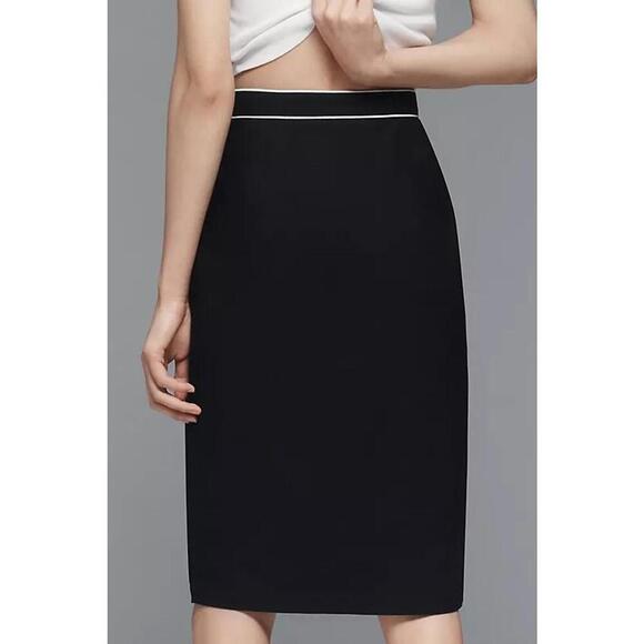 Maeve High Waisted Button Front Straight Pencil Skirts Women's Size XS Black - Picture 2 of 3